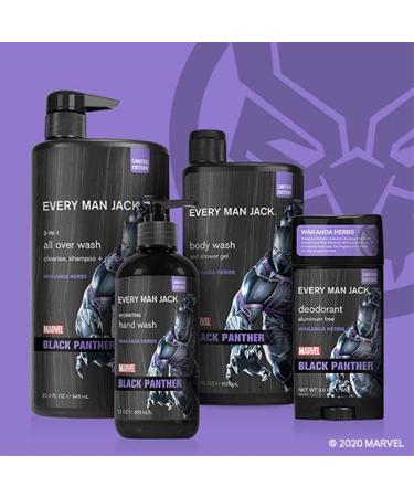Every Man Jack Body Wash - Marvel Black Panther Twin Pack | 16.9-fl oz x 2 Bottles | Parabens-free, Phthalate-free, Dye-free | Certified Cruelty-Free - Buy Online on SooperMarket.com