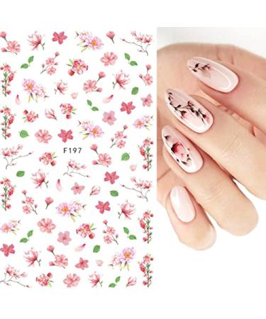 Spring Flowers Nail Art Stickers - Self-Adhesive Fingernail Decals for Women & Girls - Buy Online on SooperMarket.com