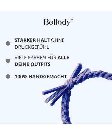Bellody Original Hair Tie - Stylish Braided Hair Tie Set (4-Pack - Dark Blue Jeans) | Strong Hold Women's Hair Accessories - Buy Online on SooperMarket.com