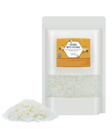 UNICY 2LB White Beeswax Pellets, Easy Melt Beeswax Pastilles for Candle Making, DIY Projects (WAX-2LB) 2 Pounds