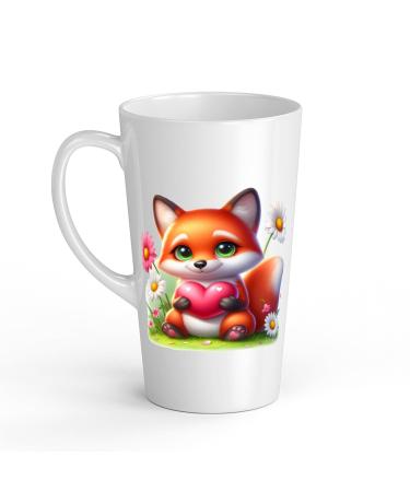 White Ceramic Baby Fox Mug - Large 483 ml Perfect for Hot Chocolate or Milk Fun and Easy to Use
