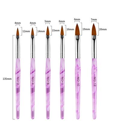Kalolary 2Pcs Nail Art Dappen Dish & 6Pcs Acrylic Nail Brush Set | Mini Glass Cup with Lid | Crystal Bowl for UV Gel DIY | Purple Acrylic Liquid Powder Styling Tool - Buy Online on SooperMarket.com