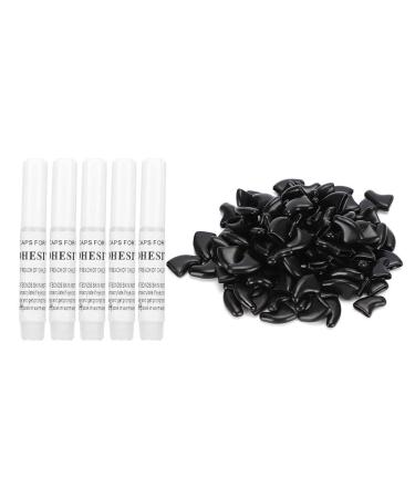Biitfuu 100pcs Cat Claw Caps Cat Claw Covers Soft Claws Nail Protectors with Adhesives XS Cool Black