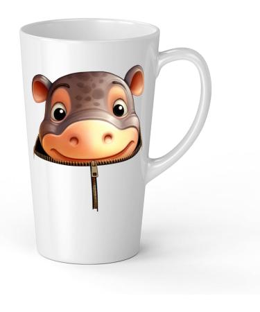 White Ceramic Baby Hippopotamus Mug - Large 483 ml Perfect for Hot Chocolate or Milk Fun and Easy to Use - Buy Online on SooperMarket.com