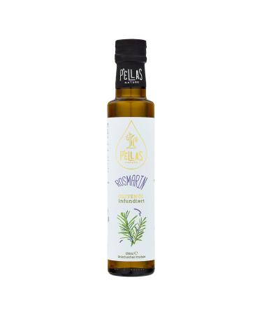 Pellas Nature Olive Oil Extra Vergine with rosemary - test winner Greek olive oil cold pressed of course without additives 250ml glass bottle of olive oil with rosemary
