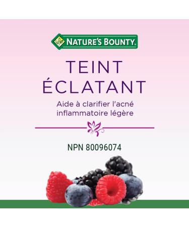 Nature's Bounty Clear Complexion Helps improve mild inflammatory acne pimples Contains Zinc Mixed Berry Flavour 60 Gummies - Buy Online on SooperMarket.com