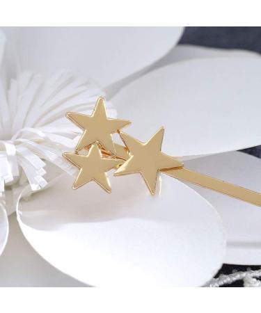 Yalice Star Hair Barrette Bobby Pins - Metal Hair Clips for Women and Girls (Gold) - 2Pcs - Buy Online on SooperMarket.com