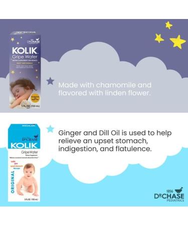Dr. Chase Kolik Gripe Water Bundle - Nighttime & All-Day Baby Colic Relief - 2-Pack for Gas, Cramps & Hiccups - Infant Must-Have - Buy Online on SooperMarket.com