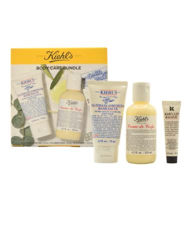 Kiehl's Body Care Bundle 3 Piece Set - Ultimate Strength Hand Salve  Cream De Corps & Lip Balm