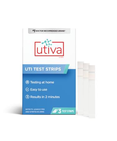 Utiva UTI Test Strips Home Test Kit for Urinary Tract Infection Clinically Accurate Results in 2 Minutes Urine Test Strips for Women and Men 3 Individual At Home UTI Tests 3 count (Pack of 1)