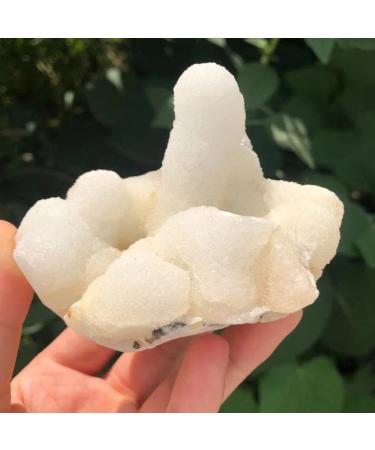1pc Natural raw White Crystal Flower Cluster Specimen Snow Crystal Cluster Rough Fish Eye Stone for Decoration Stones kaixun 200-300g