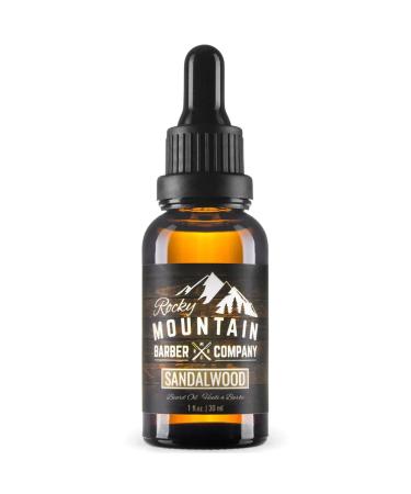 Rocky Mountain Barber Company Men s Sandalwood Beard Oil Featuring Grapeseed Oil Coconut Oil Argan Oil and Real Sandalwood Essential Oil