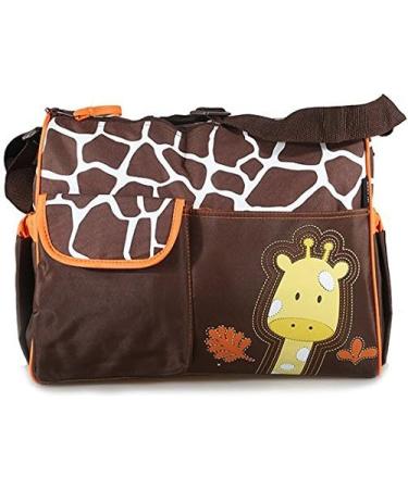 Accessotech Waterproof Baby Diaper Nappy Mummy Changing Handbag Shoulder Bag with Mat - Giraffe Orange - Buy Online on SooperMarket.com