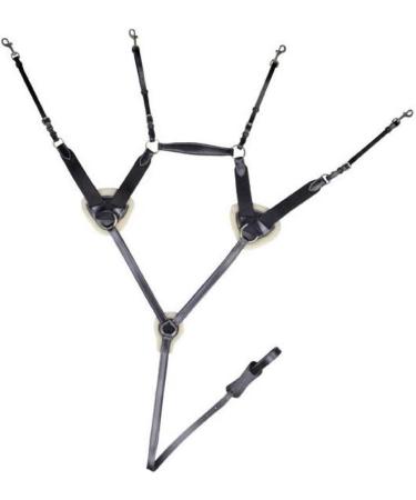 Shop HKM Breastplate with Martingale - Black Lambskin Lined - International Shipping Available - Buy Online on SooperMarket.com