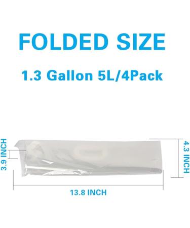 Soddeph 1.3 Gallon Collapsible Water Container Bag  BPA Free Food Grade Clear Plastic Storage Jug for Sport Camping Riding Mountaineer Freezable Food Grade (1.3 Gal  4-pack) 1.3 Gal/5L--4-pack - Buy Online on SooperMarket.com