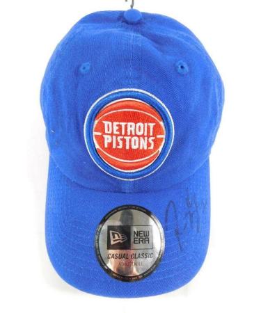 New Era Adjustable Detroit Pistons Cap Hat Signed by Reggie Jackson #1 Auto - Autographed NBA Hats