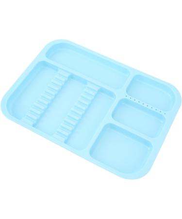 HUSHUI Oral Instrument Tray - Divided Plastic Holder for Dental Tools | Healifty Blue Compartment Tray for Efficient Organization - Buy Online on SooperMarket.com