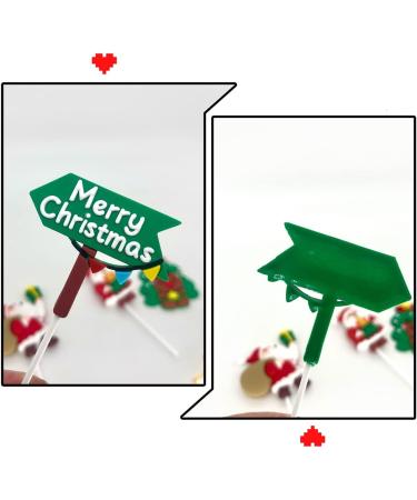Merry Christmas Cake Topper 5pcs Christmas Cupcake Topper for Christmas Theme Party Cake Cupcake Santa Clause Xmas Tree - Buy Online on SooperMarket.com