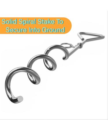 16" Heavy Duty Ground Spike Stake (41cm) Dog Chains for outside Dog Tie Out Cable Steel Spiral Dog Tether Outdoor Dog Camping Accessories (Stake Only) (1 Pack) - Buy Online on SooperMarket.com
