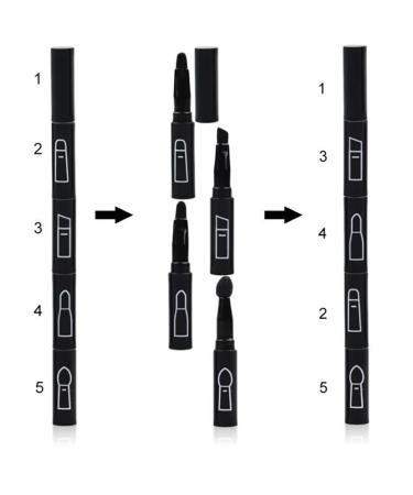 Premium 4-in-1 Detachable Makeup Brush Kit - Portable Travel Lip Eyeshadow & Eyebrow Brushes (Black) - International Shipping Available - Buy Online on SooperMarket.com