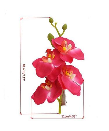 Hawaiian Orchid Flower Hair Clips - 2PCS White Purple Alligator Hairpins for Women Bridal Wedding Decoration - Buy Online on SooperMarket.com