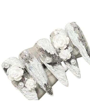 Temperament-enhancing manicure handmade camellia plaster manicure wearing nail patch European and American bride manicure.(S)
