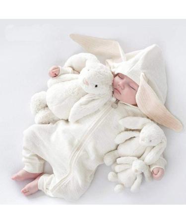 Kids Tales Newborn Baby Winter Rabbit Ear Hooded Romper - 0-3 Months (White) - Buy Online on SooperMarket.com