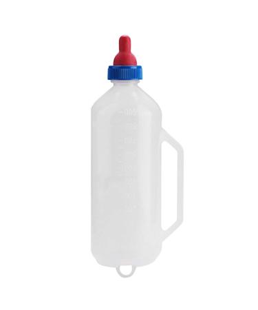 Lamb Milk Bottle Calf Goat Milk Feeder Bottle Baby Milk Feeding Screw-On Teat Feeder Detachable Nipple Sheep Replacement Nursing Bottle with Hand Grip & Scale 1L
