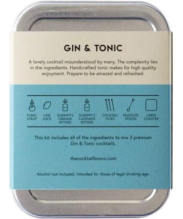 Premium Gin & Tonic Cocktail Kit by The Cocktail Box Co. - Hand Crafted Cocktails - Great Gift & Travel Companion (1 Kit) - Buy Online on SooperMarket.com