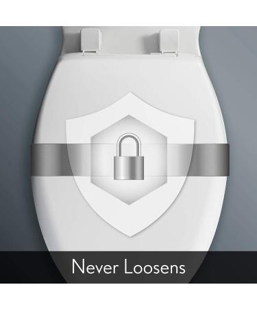MAYFAIR 1843SLOW 000 Lannon Elongated Toilet Seat with Slow Close and Never Loosen Feature - Durable White Enameled Wood - 1 Pack - Buy Online on SooperMarket.com