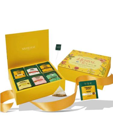 Vahdam Herbal Tea Trial Set | 6 Varieties 60 Tea Bags | Perfect Gift Set for Tea Lovers | International Shipping - Buy Online on SooperMarket.com