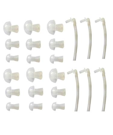 JIAHAO 18 pcs Ear Plug with 6 Tubes Resound BTE Hearing Aid Aids Eartips Domes (Size S M L)