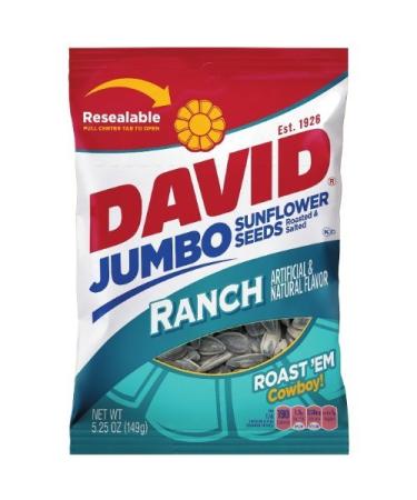 DAVID Roasted & Salted RANCH Flavored Sun Flower Seeds (3 Packs)