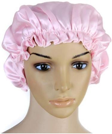 Silk Sleep Cap for Women - Pink Medium Size | Silk Night Cap for Hair Styling - Buy Online on SooperMarket.com