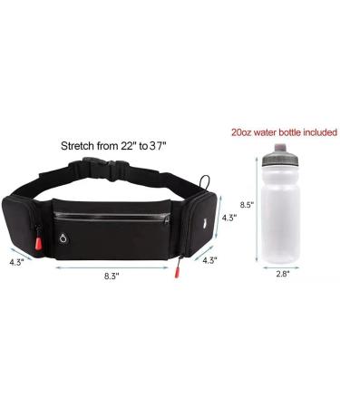 Hydration Running Belt Bag with Adjustable Water Resistant Phone Holder - Includes 20oz Foldable Bottle - For Men and Women - Buy Online on SooperMarket.com