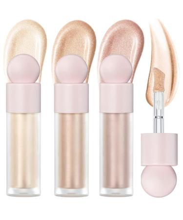 Liquid Highlighter Cream Highlighter Natural Light Face Body Glow Makeup Face Brightens Liquid Highlighter Festival Party MakeUp ( #01+02+03 3PCs) #01+03 1 g (1 Pack)