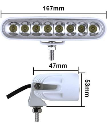 BIGLIONX 6.5 Flood LED Light Bar 80W 8600LMS - Marine Grade Boat Lights (White) - Buy Online on SooperMarket.com