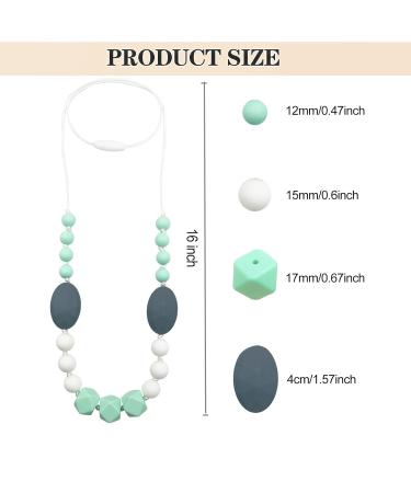 2 Pack Silicone Baby Teething Necklace Set for Mom - Sensory Chew Necklaces for Kids - Teether Toys for Boys and Girls - Reduce Anxiety - Nursing Necklace - Buy Online on SooperMarket.com