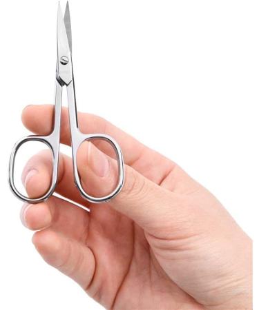 LIVINGO Premium Stainless Steel Manicure Scissors - Multi-purpose Cuticle Pedicure Kit for Nails, Eyebrows, Eyelashes, and Dry Skin - 3.5 inch Curved Blade - A-silver - Buy Online on SooperMarket.com