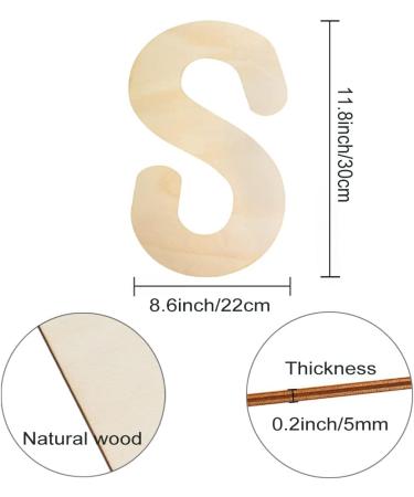 30cm Large Wooden Letter for Crafts - Capital Alphabet, 5mm Thick Unfinished MDF Wood - Nursery Wall Decor & DIY Painting - Home Decor - Buy Online on SooperMarket.com