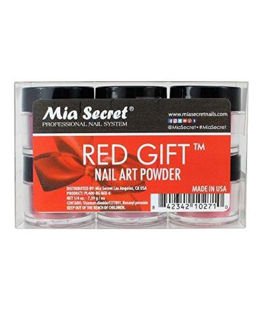 Mia Secret Red Gift Nail Art Powder - 6 Piece Collection - 1/4 Ounce Each