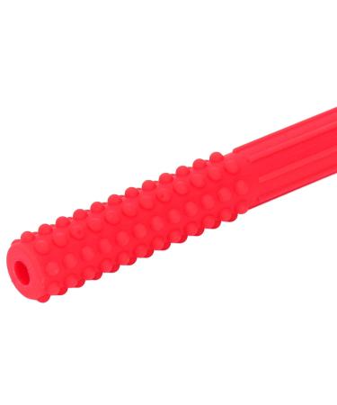 Hollow Silicone Teething Tube in Red - Safe, Textured, and Flexible for Baby's Teething Relief at Home - Buy Online on SooperMarket.com
