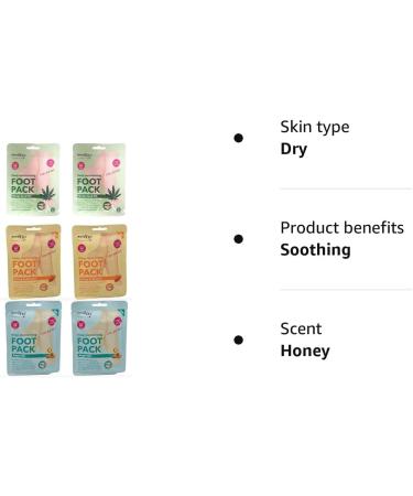 Derma V10 Foot Pack Mask (6 Pack) Deep Moisturising (Hemp Seed Oil Honey & Almond Argan Oil) - Buy Online on SooperMarket.com