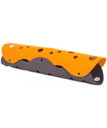Cat Tunnels Bed, Foldable Pet Tunnel Tube Bed with Holes, DIY Cats Play Mat Cat Activity Rug Toy for Interactive/Exercise Felt Cloth Random Combinations and Infinite Extension grey yellow