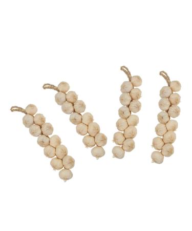 ABOOFAN 4pcs Simulated Garlic Hanging Skewers Lanyard Artificial Vegetable Model Photo Props Accessories