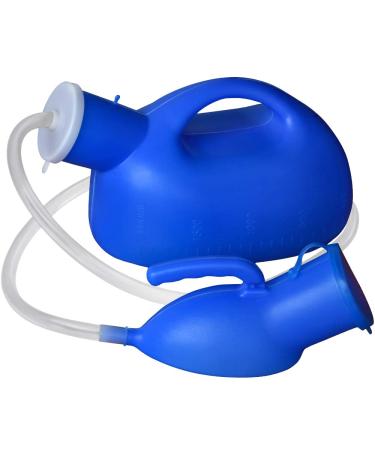 Urinals for men Men's urinal with hand-held portable urine cup 2000 ml urinal bottle catheter male urinals for elderly bedridden hospital beds wheelchair (BLUE)