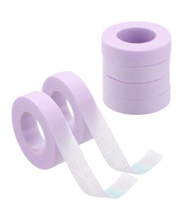 GSHLLO 6 Rolls Eyelash Extension Adhesive Tape Beauty Eye Lash Tape Sticky Lash Grafting Tape Breathable Fabric Tape Makeup Eyeshadow Tape Purple