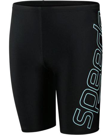 Speedo Boys Boom Logo Swim Shorts | 11-12 Years | Black/Light Adriatic - International Shipping Available - Buy Online on SooperMarket.com