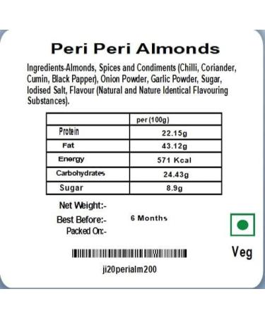 Jaiccha Ghasitaram Bhaidooj Gifts - Blueberry 100 GMS and Peri Peri Almonds 100 GMS Pouch - Buy Online on SooperMarket.com