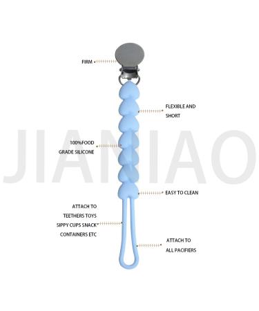 JIANIAO Silicone Pacifier Clip - One-Piece Beaded Design, 100% Silicone Strap Keeps Pacifiers, Teethers, and Toys Secure - Buy Online on SooperMarket.com